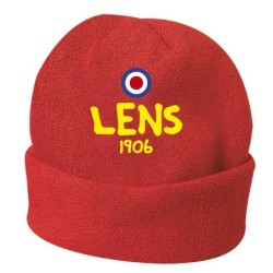 Cappello invernale Lens Francia rosso ricamato in pile / polar taglia unica / cod. 58