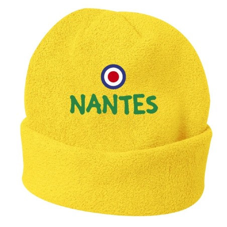 Cappello invernale Nantes Francia Giallo ricamato in pile / polar taglia unica / cod. 36