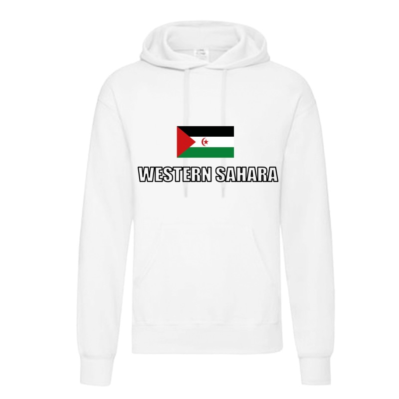 Felpa WESTERN SAHARA / bandiera tasconi e cappuccio uomo donna