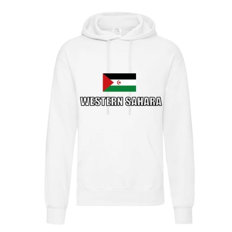 Felpa WESTERN SAHARA / bandiera tasconi e cappuccio uomo donna