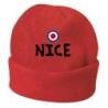 Cappello invernale Nizza Francia Rosso ricamato in pile / polar taglia unica / cod. 40