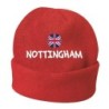 Cappello invernale Nottingham inghilterra rosso ricamato in pile / polar taglia unica / cod. 20