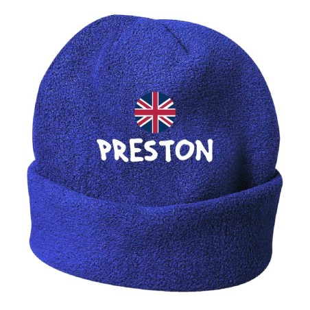 Cappello invernale Preston Inghilterra blue ricamato in pile / polar taglia unica / cod. 21