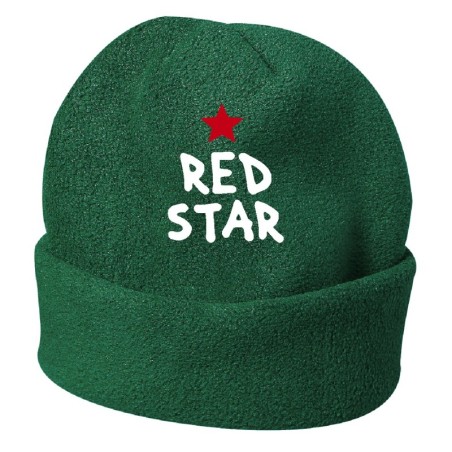 Cappello invernale Red Star verde Francia ricamato in pile / polar taglia unica / cod. 60