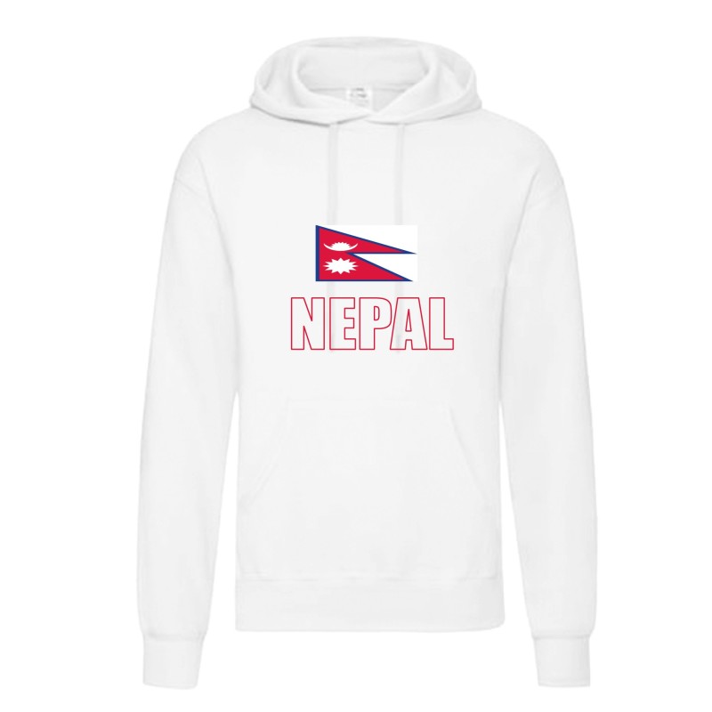 Felpa NEPAL / bandiera tasconi e cappuccio uomo donna