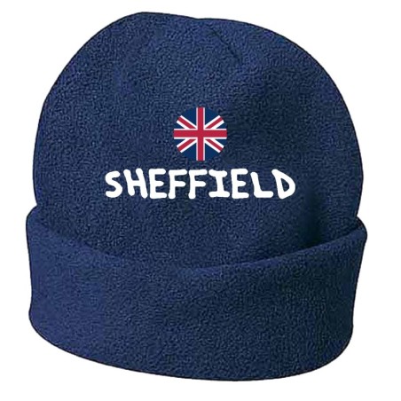 Cappello invernale Sheffield Inghilterra blue ricamato in pile / polar taglia unica / cod. 25