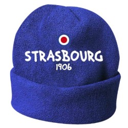 Cappello invernale Strasburgo Francia blue ricamato in pile / polar taglia unica / cod. 59