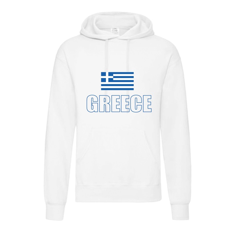 Felpa GREECE / bandiera Grecia / tasconi e cappuccio uomo donna