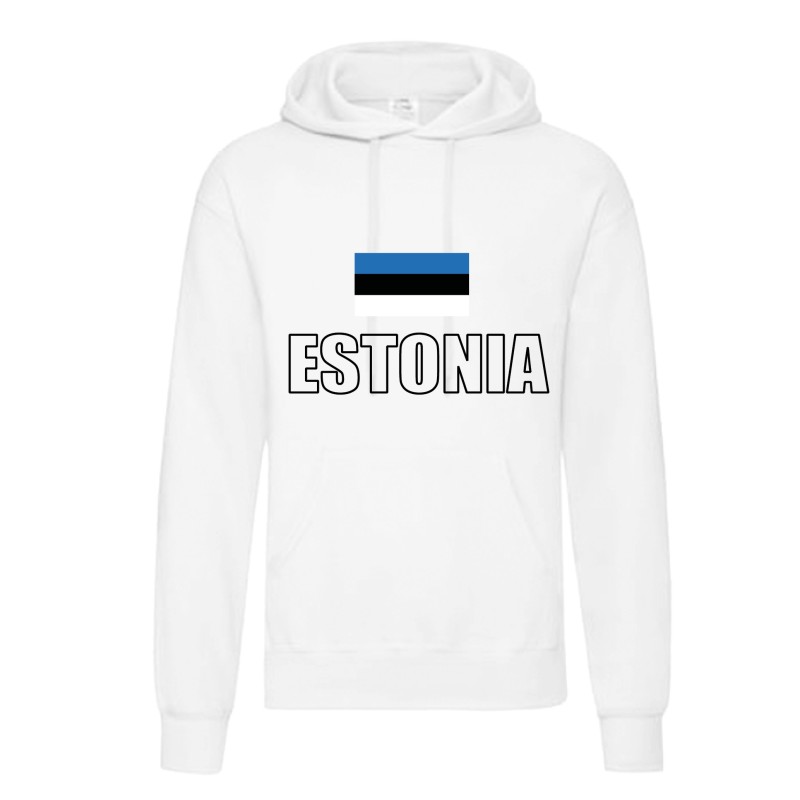 Felpa ESTONIA / bandiera tasconi e cappuccio uomo donna