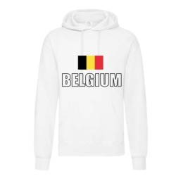 Felpa BELGIUM / bandiera tasconi e cappuccio uomo donna