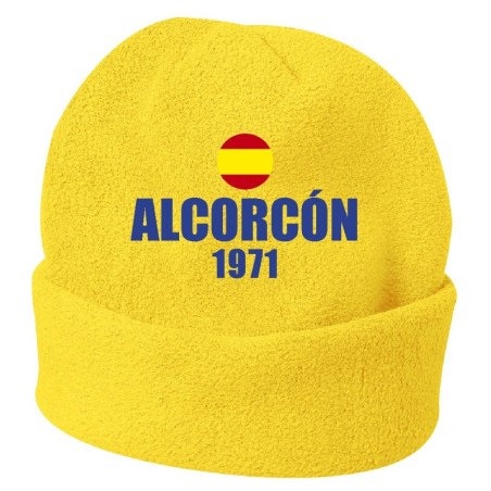 Cappello invernale Alcorcon Spagna giallo ricamato in pile / polar taglia unica / cod. 152