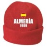 Cappello invernale Almeria Spagna rosso ricamato in pile / polar taglia unica / cod. 172