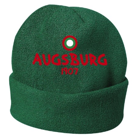 Cappello invernale Augsburg germania verde ricamato in pile / polar taglia unica / cod. 14