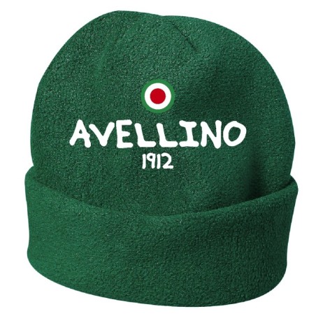 Cappello invernale Avellino 1912 verde ricamato in pile / polar taglia unica / cod. 63