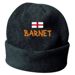 Cappello invernale Barnet inghilterra nero ricamato in pile / polar taglia unica / cod. 209