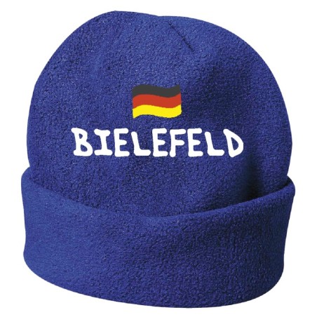 Cappello invernale Bielefeld germania blue ricamato in pile / polar taglia unica / cod. 29