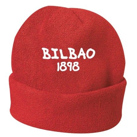 Cappello invernale Bilbao 1898 Spagna rosso ricamato in pile / polar taglia unica / cod. 132