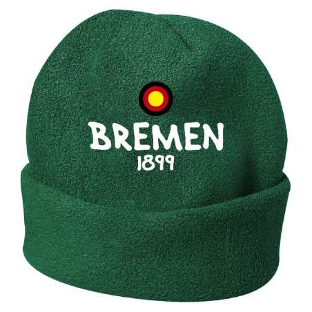 Cappello invernale Bremen Germania verde ricamato in pile / polar taglia unica / cod. 22