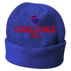 Cappello invernale Cagliari 1920 blue ricamato in pile / polar taglia unica / cod. 44