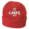 Cappello invernale Carpi 1909 rosso ricamato in pile / polar taglia unica / cod. 68