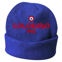 Cappello invernale Colorado Usa blue ricamato in pile / polar taglia unica / cod. 85