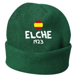 Cappello invernale Elche Spagna verde ricamato in pile / polar taglia unica / cod. 160