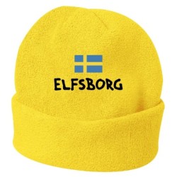 Cappello invernale Elfsborg Svezia giallo ricamato in pile / polar taglia unica / cod. 179