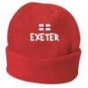 Cappello invernale Exeter Inghilterra rosso ricamato in pile / polar taglia unica / cod. 218