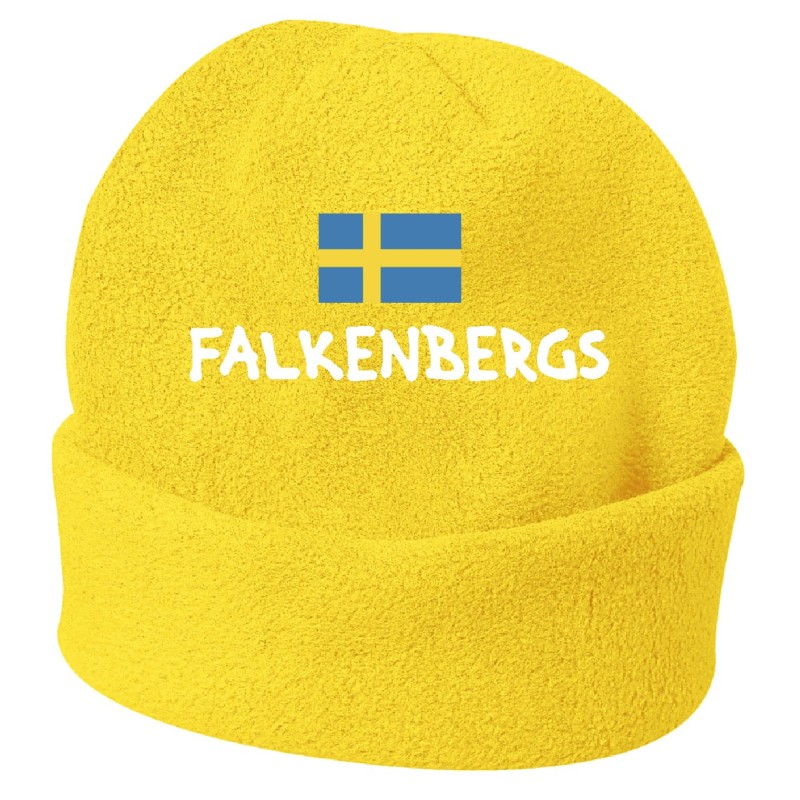 Cappello invernale Falkenbergs Svezia Giallo ricamato in pile / polar taglia unica / cod. 174