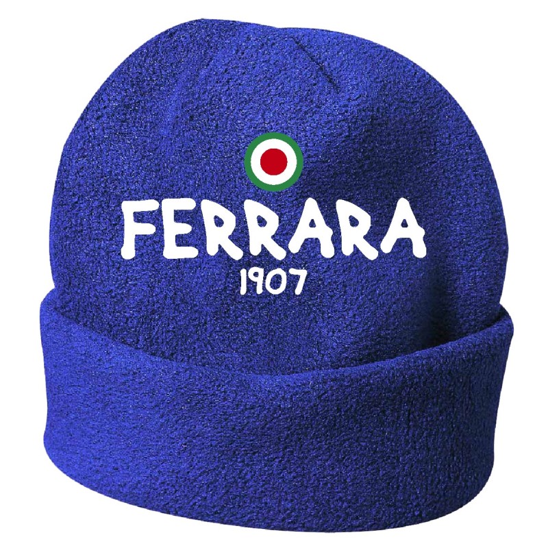 Cappello invernale Ferrara 1907 blue ricamato in pile / polar taglia unica / cod. 67