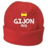 Cappello invernale Gijon Spagna rosso ricamato in pile / polar taglia unica / cod. 146