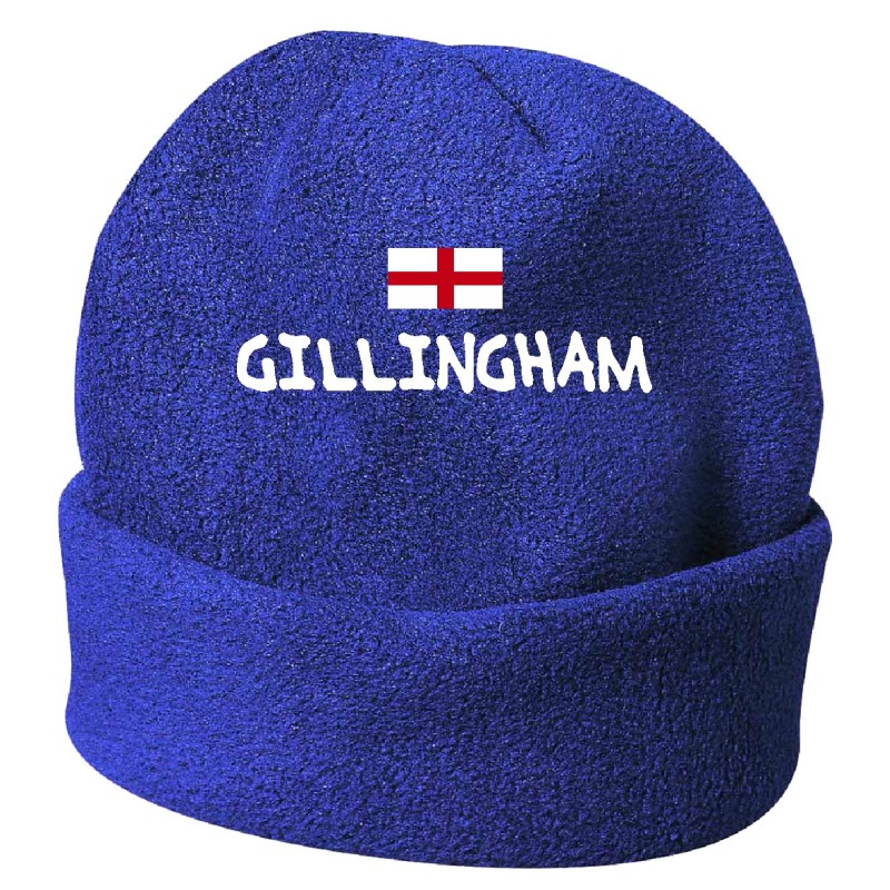 Cappello invernale Gillingham inghilterra blue ricamato in pile / polar taglia unica / cod. 194