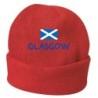 Cappello invernale Glasgow rosso Scozia ricamato in pile / polar taglia unica / cod. 129