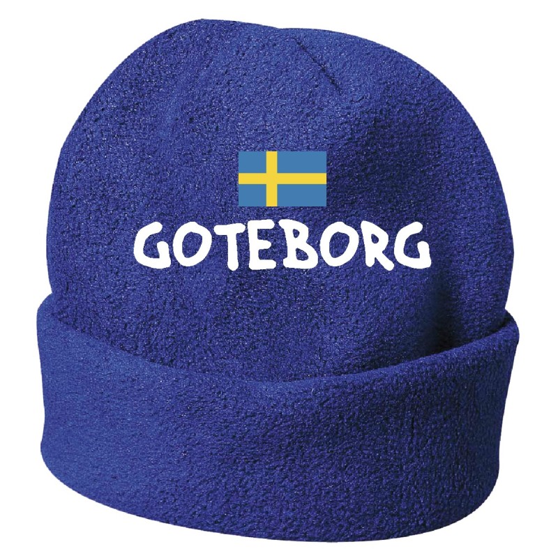 Cappello invernale Goteborg Svezia blue ricamato in pile / polar taglia unica / cod. 180