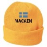 Cappello invernale Hacken Svezia giallo ricamato in pile / polar taglia unica / cod. 173