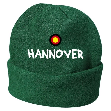 Cappello invernale Hannover Germania verde ricamato in pile / polar taglia unica / cod. 35