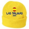 Cappello invernale Las Palmas Spagna giallo ricamato in pile / polar taglia unica / cod. 149