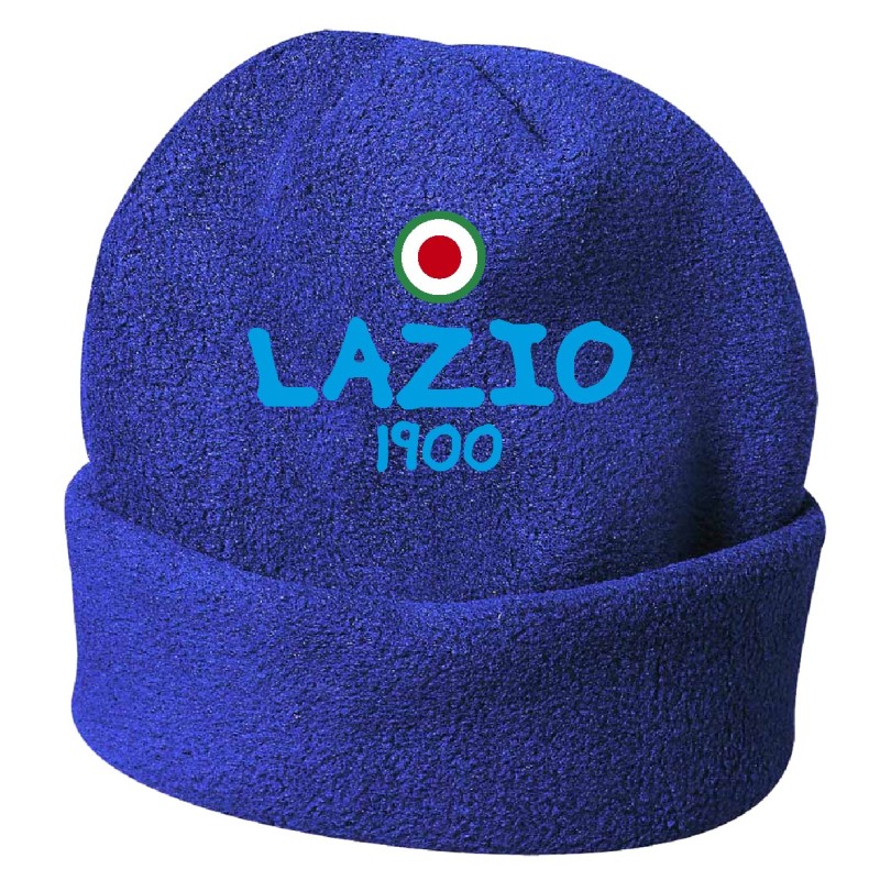 Cappello invernale Lazio 1900 azzurro ricamato in pile / polar taglia unica / cod. 52