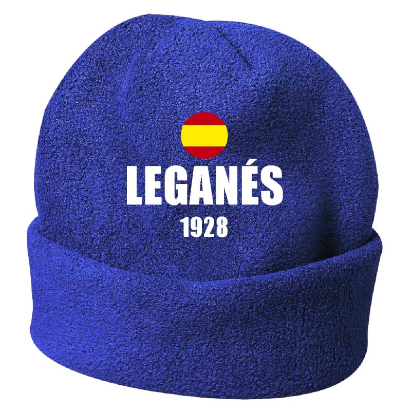 Cappello invernale Leganes Spagna blue ricamato in pile / polar taglia unica / cod. 135