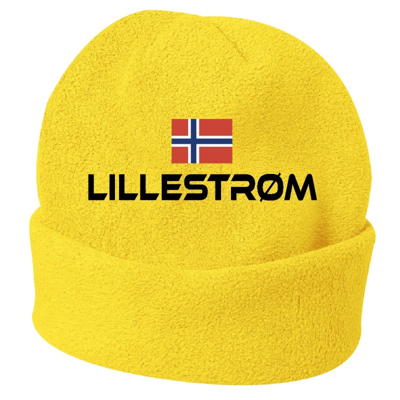 Cappello invernale Lillestrom Norvegia giallo ricamato in pile / polar taglia unica / cod. 108