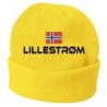 Cappello invernale Lillestrom Norvegia giallo ricamato in pile / polar taglia unica / cod. 108