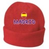 Cappello invernale Madrid Spagna rosso ricamato in pile / polar taglia unica / cod. 144