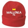 Cappello invernale Mallorca Spagna rosso ricamato in pile / polar taglia unica / cod. 166