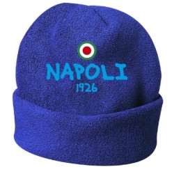 Cappello invernale Napoli 1926 azzurro ricamato in pile / polar taglia unica / cod. 54