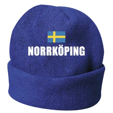 Cappello invernale Norrkopping Svezia blue ricamato in pile / polar taglia unica / cod. 181