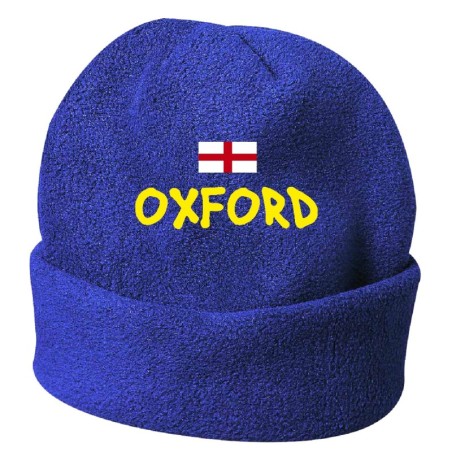 Cappello invernale Oxford Uk blue ricamato in pile / polar taglia unica / cod. 199