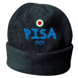 Cappello invernale Pisa 1909 neroazzurro ricamato in pile / polar taglia unica / cod. 76