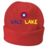 Cappello invernale Salt Lake Usa rosso ricamato in pile / polar taglia unica / cod. 98