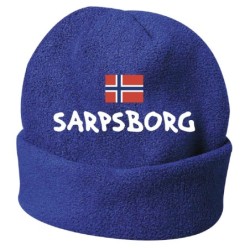 Cappello invernale Sarpsborg Norvegia blue ricamato in pile / polar taglia unica / cod. 112