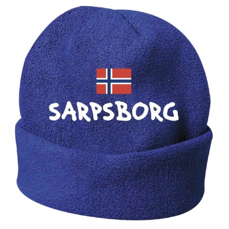 Cappello invernale Sarpsborg Norvegia blue ricamato in pile / polar taglia unica / cod. 112